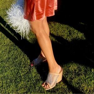 Stella McCartney Crystal mesh slide sandals